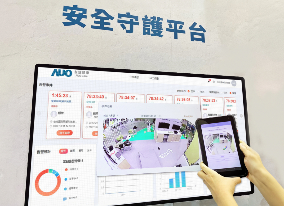 918博天娛樂頤康整合軟硬件包含跌倒偵測、智能床墊和緊急呼叫管理等，透過安全守護平臺進行IoT設備統一監控與管理，提供長照場域落實安全守護方案